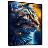 Portrait Of Cat At Sunset Photography - Cat Large Canvas Wall Art