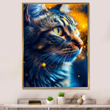 Portrait Of Cat At Sunset Photography - Cat Large Canvas Wall Art