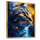Portrait Of Cat At Sunset Photography - Cat Large Canvas Wall Art