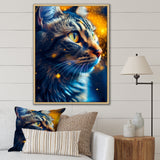 Portrait Of Cat At Sunset Photography - Cat Large Canvas Wall Art