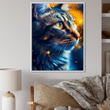 Portrait Of Cat At Sunset Photography - Cat Large Canvas Wall Art