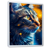 Portrait Of Cat At Sunset Photography - Cat Large Canvas Wall Art