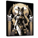 Glamorous Goddess White Cats Retro Illustration - Cat Home Decor Art