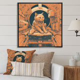 Space Cat Astronaut Retro Illustration - Cat Wall Art Prints