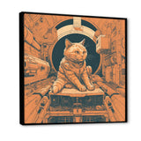 Space Cat Astronaut Retro Illustration - Cat Wall Art Prints