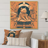 Space Cat Astronaut Retro Illustration - Cat Wall Art Prints