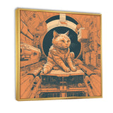 Space Cat Astronaut Retro Illustration - Cat Wall Art Prints