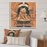 Space Cat Astronaut Retro Illustration - Cat Wall Art Prints