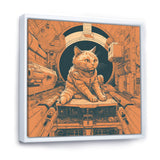 Space Cat Astronaut Retro Illustration - Cat Wall Art Prints