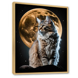 Majestic Cat Under The Full Moon - Cat Home Decor Art