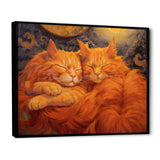 Fluffy Orange Cats Sleeping Together - Cat Wall Decor