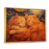 Fluffy Orange Cats Sleeping Together - Cat Wall Decor