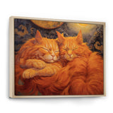 Fluffy Orange Cats Sleeping Together - Cat Wall Decor