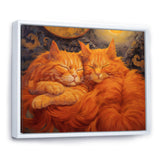 Fluffy Orange Cats Sleeping Together - Cat Wall Decor