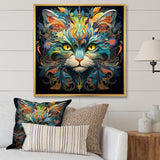 Cosmic Teal Cat With Mysterious Gaze - Cat Wall Art Prints