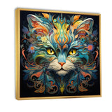 Cosmic Teal Cat With Mysterious Gaze - Cat Wall Art Prints