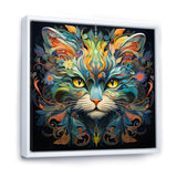 Cosmic Teal Cat With Mysterious Gaze - Cat Wall Art Prints