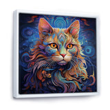 Cosmic Cat With Mysterious Gaze - Blue Cat Wall Art