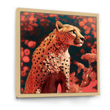 Pink Floral Cheetah - Orange Cheetah Wall Art