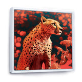 Pink Floral Cheetah - Orange Cheetah Wall Art