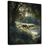 Cows Walking Near A Lake Rural Scene - Cow Living Room Wall Art