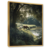 Cows Walking Near A Lake Rural Scene - Cow Living Room Wall Art