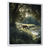 Cows Walking Near A Lake Rural Scene - Cow Living Room Wall Art