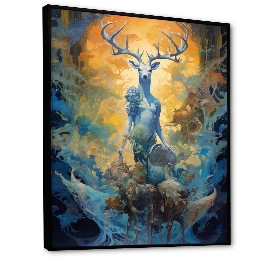 Majestic Deer In Magical Forest - Deer Canvas Wall Art