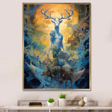 Majestic Deer In Magical Forest - Deer Canvas Wall Art