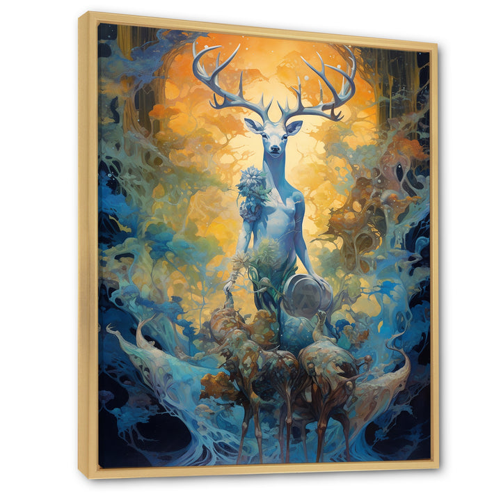 Majestic Deer In Magical Forest - Deer Canvas Wall Art