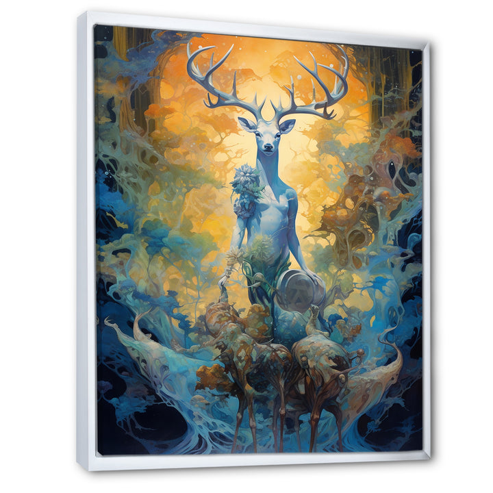 Majestic Deer In Magical Forest - Deer Canvas Wall Art