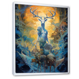 Majestic Deer In Magical Forest - Deer Canvas Wall Art