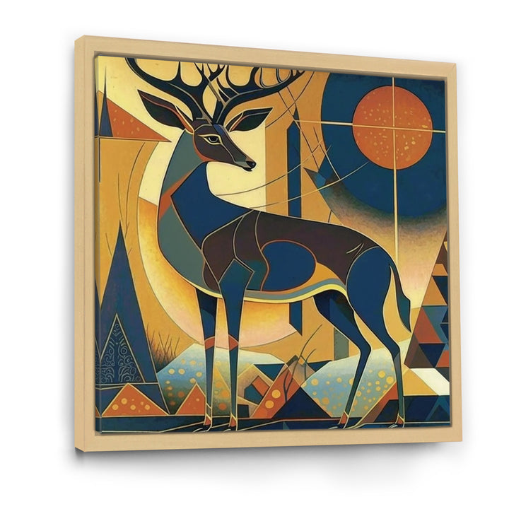 Gracious Deer Retro Geometric - Deer Wall Decor