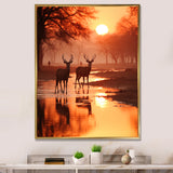 Two Deers At Sunset Nature Photography - Deer Wall Art Prints