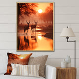 Two Deers At Sunset Nature Photography - Deer Wall Art Prints