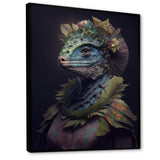 Blue Dino Wearing Reptile Suit - Dinosaur Framed Canvas Art