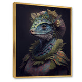 Blue Dino Wearing Reptile Suit - Dinosaur Framed Canvas Art