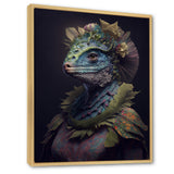 Blue Dino Wearing Reptile Suit - Dinosaur Framed Canvas Art