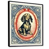 Retro Illustration Of Cute Dachshund - Dog Daschund Living Room Wall Art