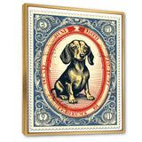 Retro Illustration Of Cute Dachshund - Dog Daschund Living Room Wall Art