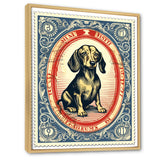 Retro Illustration Of Cute Dachshund - Dog Daschund Living Room Wall Art