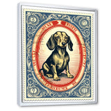 Retro Illustration Of Cute Dachshund - Dog Daschund Living Room Wall Art