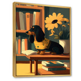 Cute Dachshund With Yellow Sweater On A Chair - Dog Daschund Wall Decor