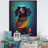 Snoop Dachshund With Cool Sunglasses - Multi-Color Dog Daschund Wall Art