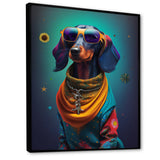 Snoop Dachshund With Cool Sunglasses - Multi-Color Dog Daschund Wall Art