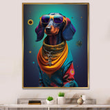 Snoop Dachshund With Cool Sunglasses - Multi-Color Dog Daschund Wall Art