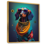 Snoop Dachshund With Cool Sunglasses - Multi-Color Dog Daschund Wall Art