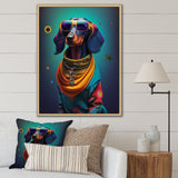 Snoop Dachshund With Cool Sunglasses - Multi-Color Dog Daschund Wall Art