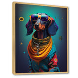 Snoop Dachshund With Cool Sunglasses - Multi-Color Dog Daschund Wall Art