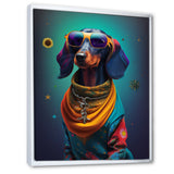 Snoop Dachshund With Cool Sunglasses - Multi-Color Dog Daschund Wall Art